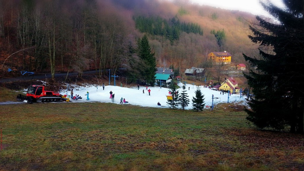 Ski Telnice, Piste Meva im Erzgebirge mit Schnee